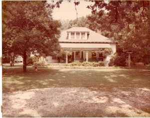 A view of “Far Enough” from Harper Road. The three dormer windows on the second floor provided light for Uncle Rat’s living area in Ruth Smith McDaniel’s home.