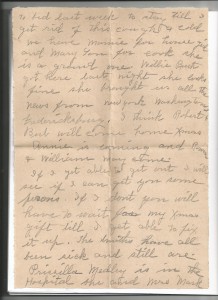 Page two of a letter from Ruth  Smith McDaniel to Sue. I  think this was written in December of 1938 when Laura Spencer was a one month old infant and Bob and Sue were living in Pennsylvania.