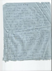 Letter from Robert  to Sue after Sue’s first return trip from Sierra Leone to the US