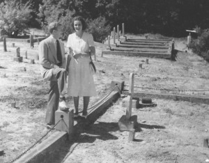 Martha Sue and Floyd Swann in the cemetery 1960's.