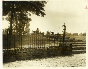 Marvin Harper working and cleaning  the cemetery circa 1960's