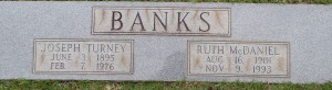 Ruth and Joseph Banks Headstone