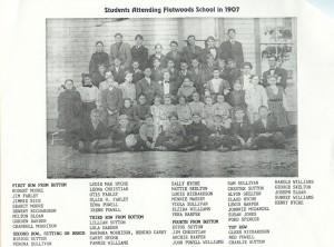 Students attending Flatwoods School in 1907