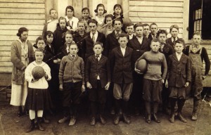 Flatwoods School class picture circa 1900. Not a single smile in the group.