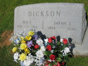 Dickson, Ben and Sarah headstone